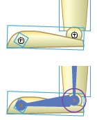 Adding a small movie clip to an armature (top) to create a bone without a visible head joint