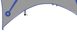 Deleting a shape anchor point with the Delete Anchor Point tool
