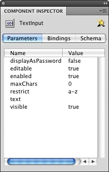 Configuring the TextInput component