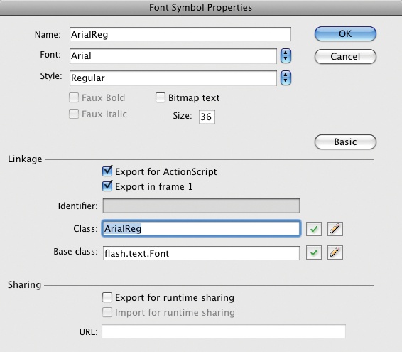 Assigning a linkage class to a new font symbol