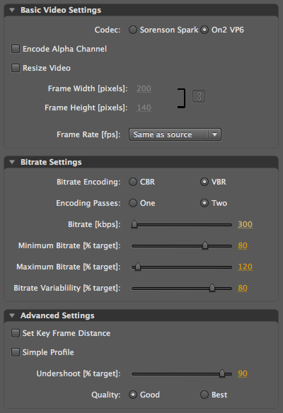 Configuring video settings in Adobe Media Encoder