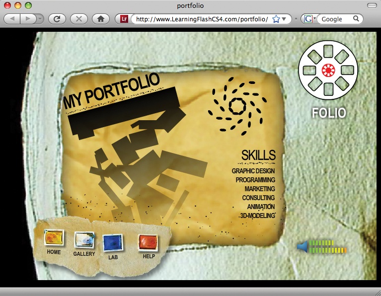 The finished Portfolio project viewed in a browser