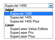 A multi-level list divides choices into categories.