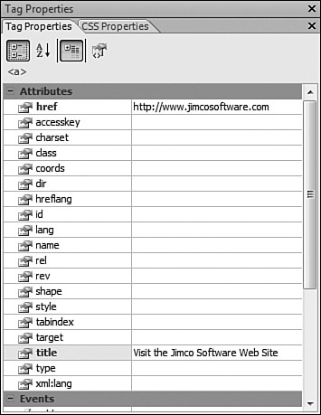 The title attribute has now been specified for this hyperlink. Setting the title attribute is important if you want your Web pages to be standards-compliant.