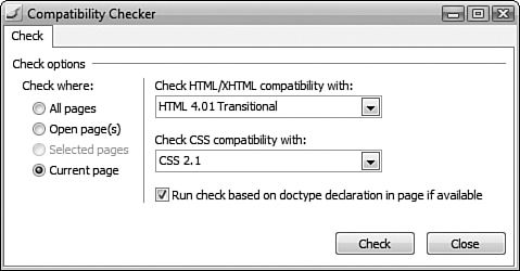 The Compatibility Checker makes it easy to find problems in your code.