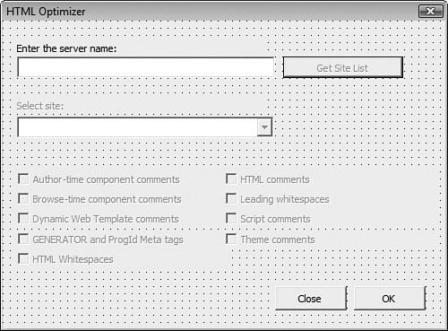 The completed UserForm provides all the controls necessary for users to control the operation of your macro.