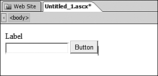 Your finished user control contains three simple ASP.NET controls.