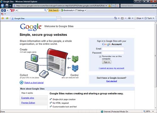 Google Sites makes the creation of websites fast, easy, and cheap.