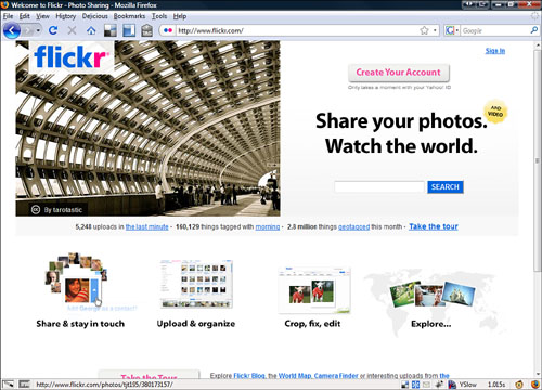 flickr is a clean and well-organized website.