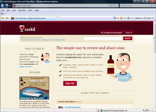 cork’d is a well-designed wine tasting site.