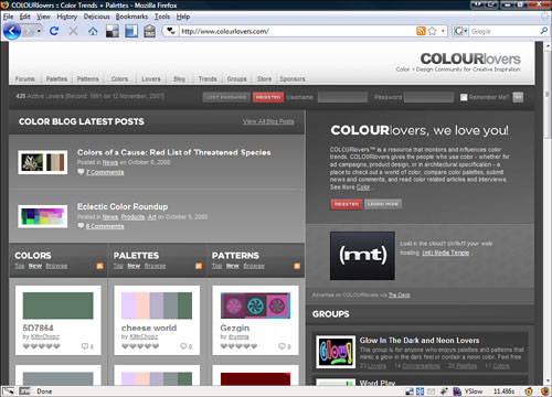 COLOURlovers is a very colorful community.