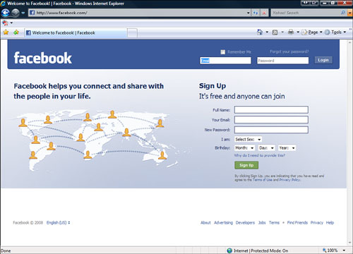 The Facebook.com website.