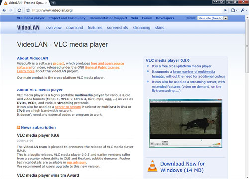 Download VideoLAN from here.