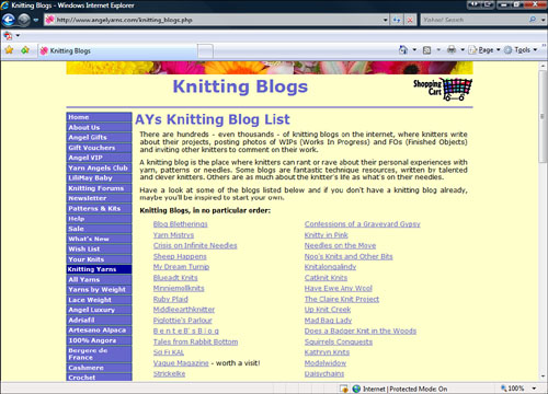 AYs Knitting blog list.