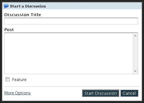 The Start a Discussion window.