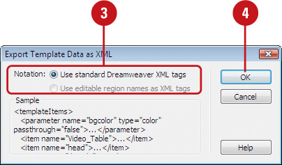 Use Editable Region Names As XML Tags.