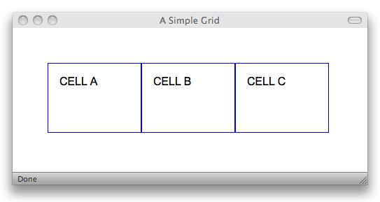 A simple grid layout
