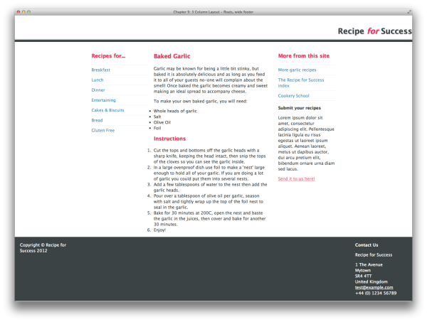 Wrapping the main content, with the header and footer spread out