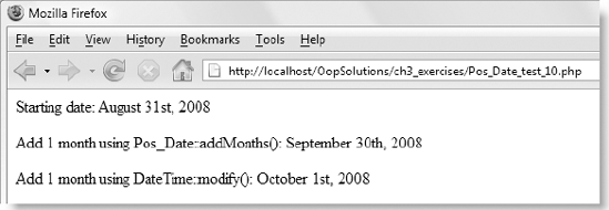 The addMonths() method adjusts the date automatically to the last day of the month if necessary.