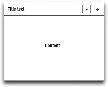 A wireframe of the TitledPanel incorporating a toolbar