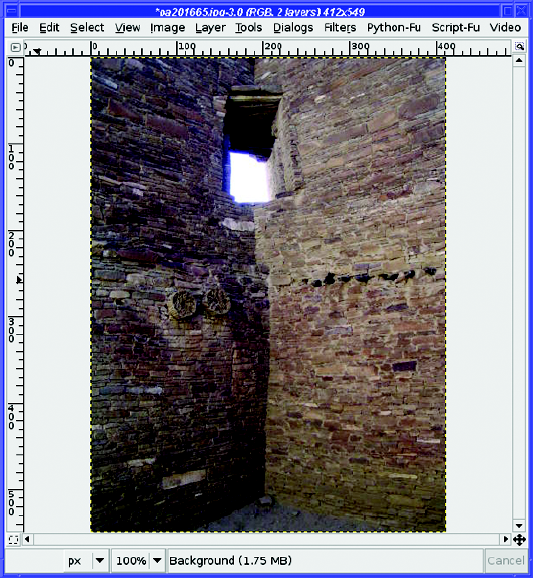 Image window showing Chaco Canyon ruins