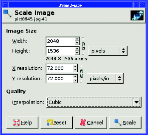 The Scale Image dialog