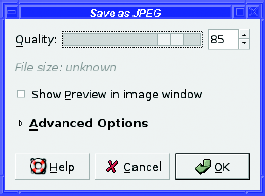 JPEG save options
