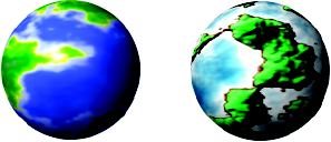 Make your own planet with Render Map (left) or Land (right), combined with MapObject.