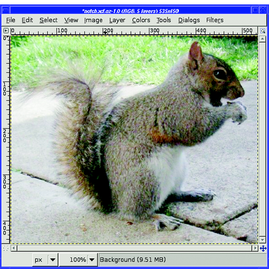 Fur detail in this squirrel won't show up well with simple compositing like you used for the car.