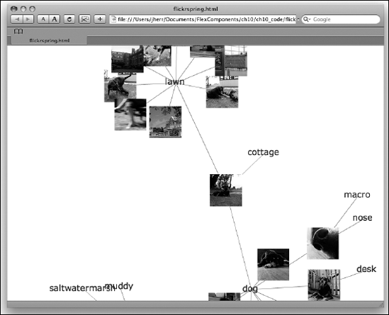 More text and image nodes in the SpringGraph