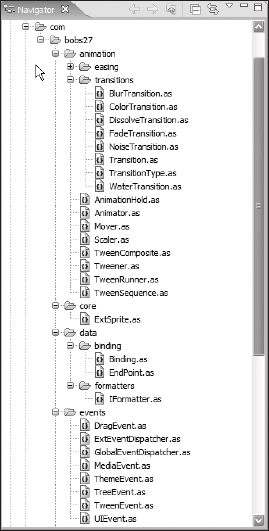 An example of a package structure for many classes