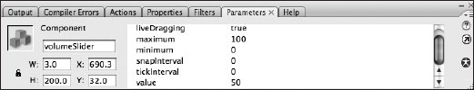 Slider component parameter settings
