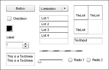 The UI components on display