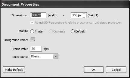 Document property settings for the image viewer