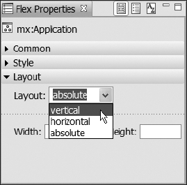 Setting the layout to vertical