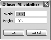 Inserting a VDividedBox component