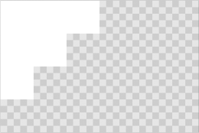 In a bitmapped corner mask, the white mask will cover the background color, creating a simple curved effect.