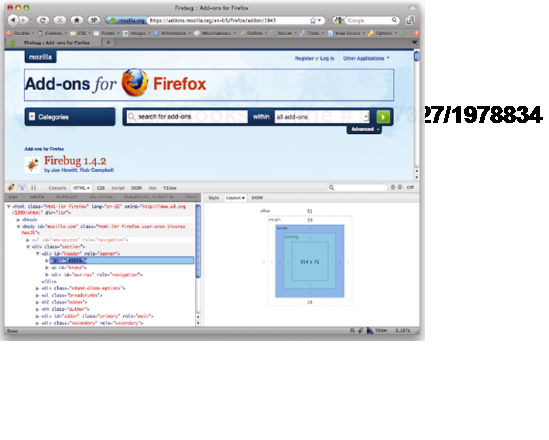 The layout view of the header from the Mozilla Add-ons site