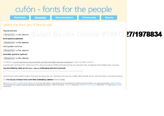 Cufón's typeface script generator