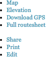 The basic "Your latest route" navigation lists