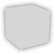 A Cube with the ownCanvas property set to true and a black-colored GlowFilter applied