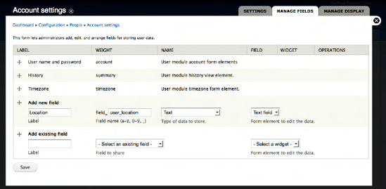 Updating user account settings