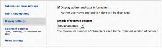 Display settings