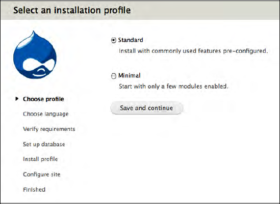 Selecting the installation profile