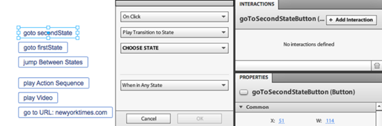 Setting interactions for gotoSecondStateButton