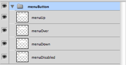 Layer-naming convention for graphics to be made into a button