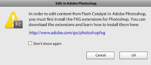 Photoshop FXG extensions reminder