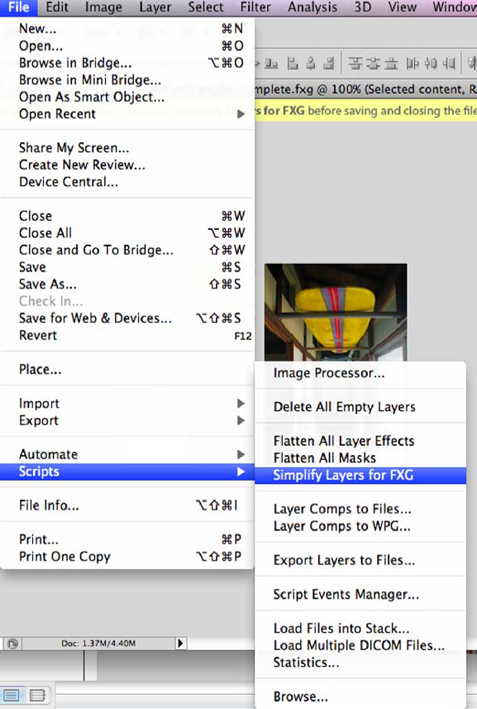 Simplify Layers for FXG script