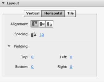 Layout properties for the Data List