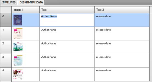 Changing text in the design-time data